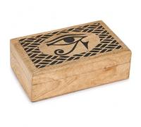 Ajuny Mango Wood Keepsake Box 8 x 5 Inch Eye of Truth Design Jewellery Box