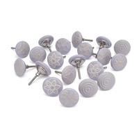 Ajuny Purple Ceramic Drawer Knobs for Cupboard Door Knobs Set of 20 Handmade Hand Painted Pottery Decorative Furniture Pulls Handles for Kitchen Cabinet Bathroom Dresser Vintage Fixings Included