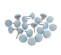 Ajuny Set of 20 Ceramic Knobs Light Blue for Dresser Drawers Chest Cupboard Bathroom Cabinet Kitchen and Furniture Handmade Vintage Handles Pull Decorative Knobs
