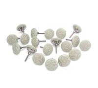Ajuny Set of 20 Ceramic Knobs Light Green for Dresser Drawers Chest Cupboard Bathroom Cabinet Kitchen and Furniture Handmade Vintage Handles Pull Decorative Knobs