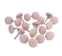 Ajuny Set of 20 Ceramic Knobs Light Pink for Dresser Drawers Chest Cupboard Bathroom Cabinet Kitchen and Furniture Handmade Vintage Handles Pull Decorative Knobs