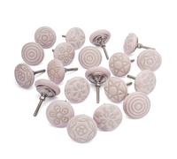 Ajuny Set of 20 Ceramic Knobs Misty Rose for Dresser Drawers Chest Cupboard Bathroom Cabinet Kitchen and Furniture Handmade Vintage Handles Pull Decorative Knobs