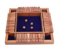 Ajuny Shut The Box Game 12 Inch 4 Player Wooden Dice Maths Board Games