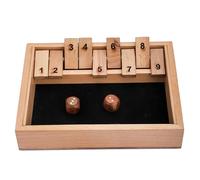 Ajuny Shut The Box Game 9.6 Inch Wooden Dice Board Game for 1-2 Players