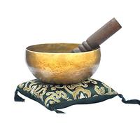 Ajuny Tibetan Buddhist Golden Singing Bowl Sound Healing Bell Meditation Sound for Relaxation and Meditation Accessories - Stick and Cushion Included 6 Inch