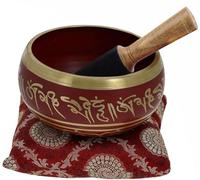 Ajuny Tibetan Singing Bowl Set with Stick and Cushion for Meditation, Yoga, Chakra Healing, Stress Relief, Mindfulness handmade Brass Sound Bowl Unique Spiritual Gifts for Women & Men (Maroon)