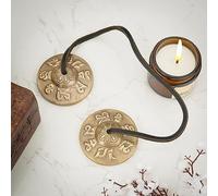 Ajuny Tibetan Tingsha Cymbals Bells Brass Buddhist Meditation Om Motif