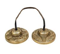 Ajuny Tibetan Tingsha Cymbals Bells Buddhist Meditation Yoga Bell Embossed With Dragons Manjira Instrument Spiritual Gift