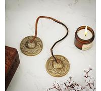 Ajuny Tibetan Tingsha Cymbals Bells Buddhist Meditation Yoga Bell Embossed With Dragons Manjira Musical Instrument Spiritual Gift