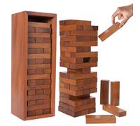Ajuny Tumble Tower Game 11.5 Inch Wooden Stacking Blocks Set of 54