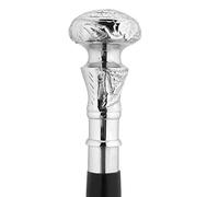 Ajuny Walking Sticks For Men Women Seniors Wooden Canes With Detachable Silver Round Flower Handle Decorative Cane Gifts 36 Inch
