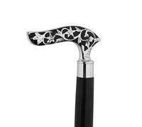 Ajuny Walking Sticks For Men Women Seniors Wooden Canes With Detachable Silver Star Flower Handle Decorative Cane Gifts 35 Inch