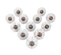 Ajuny White Ceramic Knobs for Cabinet Dresser Door Drawer and Furniture Pulls for Cupboard Kitchen Bathroom Drawers Handmade Pottery Decorative Knob Pack of 12