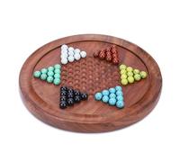 Ajuny Wooden Chinese Checkers Game 12 Inch Board with 60 Marbles