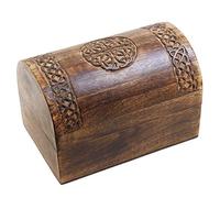 Ajuny Wooden Jewellery Storage Box 6 x 3 Inch Keepsake Trinket Organiser