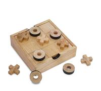 Ajuny Wooden Noughts and Crosses Game with Portable Storage Box 2 Players