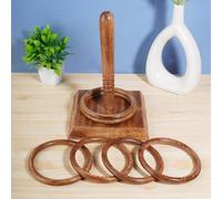 Ajuny Wooden Ring Toss Game Set with 6 Rings Traditional Quotes Set 10 Inch