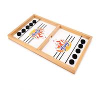 Ajuny Wooden Sling Puck Game 17 Inch Fast Slingshot Hockey Board Game