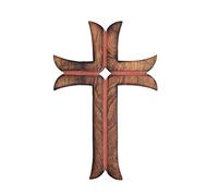 Ajuny Wooden Wall Cross Handmade Decorative Hanging Wall Mounted for Church Home office Décor Religious Gifts Ideal 15x10 Inch