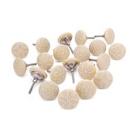 Ajuny Yellow Ceramic Drawer Knobs for Cupboard Door Knobs Set of 20 Handmade Hand Painted Pottery Decorative Furniture Pulls Handles for Kitchen Cabinet Bathroom Dresser Vintage Fixings Included