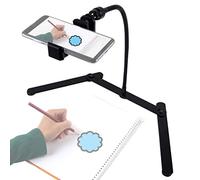 Ajustable Tripod with Cellphone Holder, Overhead Phone Mount, Table Top Teaching Online Stand for Live Streaming and Online Video and Food Crafting Demo Drawing Sketching Recording