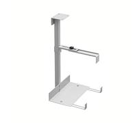 Ajustable Under Desk Gaming PC Mount, Square Tube Metal Adjustable 19.5-26cm, Medium-Large Computer Case CPU Tower Holder(White)