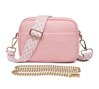 Ajvani Canvas Strap Shoulder Handheld Cross Body Bag In Pink Pink