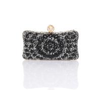 Ajvani Diamante Embellished Gem Party Evening Prom Clutch Bag In Black Black