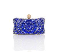 Ajvani Diamante Embellished Gem Party Evening Prom Clutch Bag In Cobalt Cobalt One Size