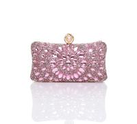 Ajvani Diamante Embellished Gem Party Evening Prom Clutch Bag In Pink Pink One Size