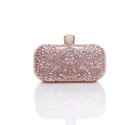 Ajvani Diamante Embellished Glitter Party Evening Clutch Bag In Pink Pink