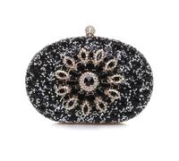AJVANI Diamante embellished oval prom clutch bag