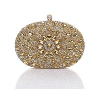 Ajvani Diamante Embellished Oval Prom Clutch Bag In Gold Gold