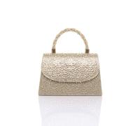 Ajvani Diamante Top Handle Party Evening Grab Bag In Gold Gold