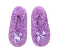AJVANI elastic slip on novelty fleece bow slippers socks size medium 5-6