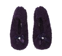 AJVANI elastic slip on novelty fleece bow slippers socks size small 3-4