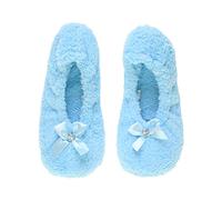 AJVANI elastic slip on novelty fleece bow slippers socks size x-large