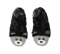 AJVANI elastic slip on novelty fur bear raccoon slippers socks size 6 39