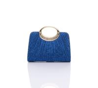 Ajvani Evening Diamante Glitter Clutch Bag In Blue Blue