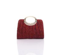 Ajvani Evening Diamante Glitter Clutch Bag In Red Red