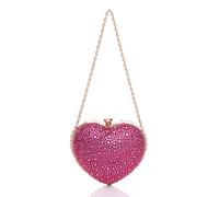AJVANI Evening Diamante Heart Shape Prom Party Mini Clutch Bag
