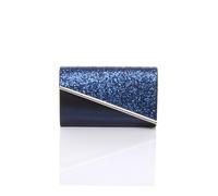 Ajvani Evening Glitter Metallic Occasion Prom Party Clutch Bag In Navy Navy
