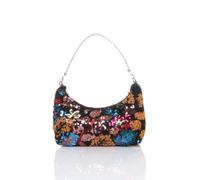 Ajvani Evening Party Going Out Diamante Handle Sequin Scoop Bag In Black Black