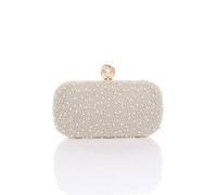 Ajvani Evening Pearl Beaded Satin Bridal Wedding Prom Party Bag In Gold Gold