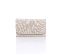 Ajvani Evening Pleated Satin Prom Party Bag In Beige Beige