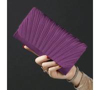 Ajvani Evening Pleated Satin Prom Party Bag In Purple Purple