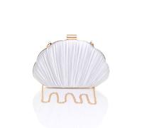 Ajvani Evening Pleated Satin Prom Party Bag In White White
