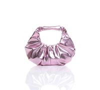 Ajvani Evening Ruched Metallic Scoop Bag In Pale Pink Pale Pink