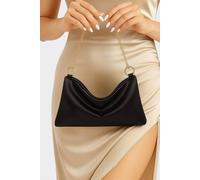 Ajvani Evening Satin Bridal Wedding Prom Party Clutch Shoulder Bag In Black Black