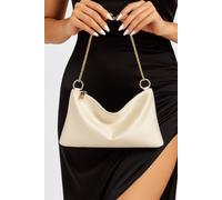 Ajvani Evening Satin Bridal Wedding Prom Party Clutch Shoulder Bag In Ivory Ivory